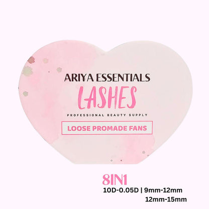 8IN1 Promade Mixed 1000 Fans | 10D-0.05D-(9-12mm | 12-15mm) - Ariya Lashes