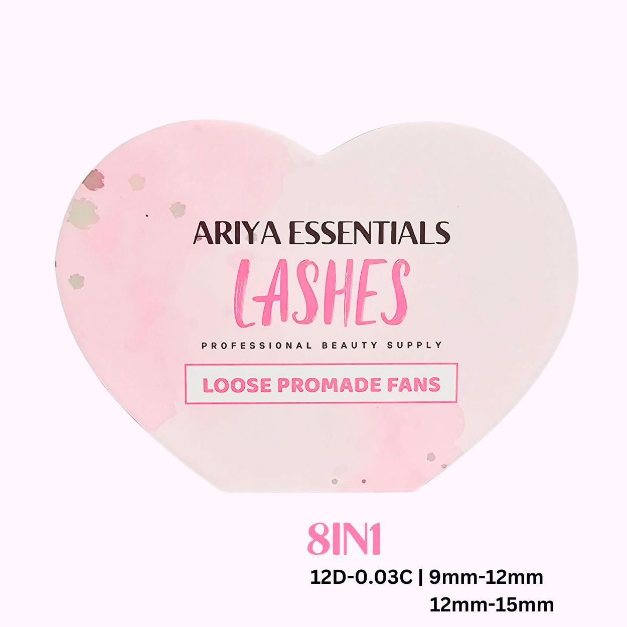 8IN1 Promade Mixed 1000 Fans | 12D-0.03C-(9-12mm | 12-15mm) - Ariya Lashes